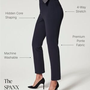 SPANX Black Straight Leg Pants Tailored Fit